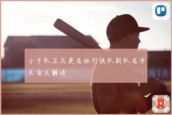 小牛队正式更名独行侠队新队名中文含义解读